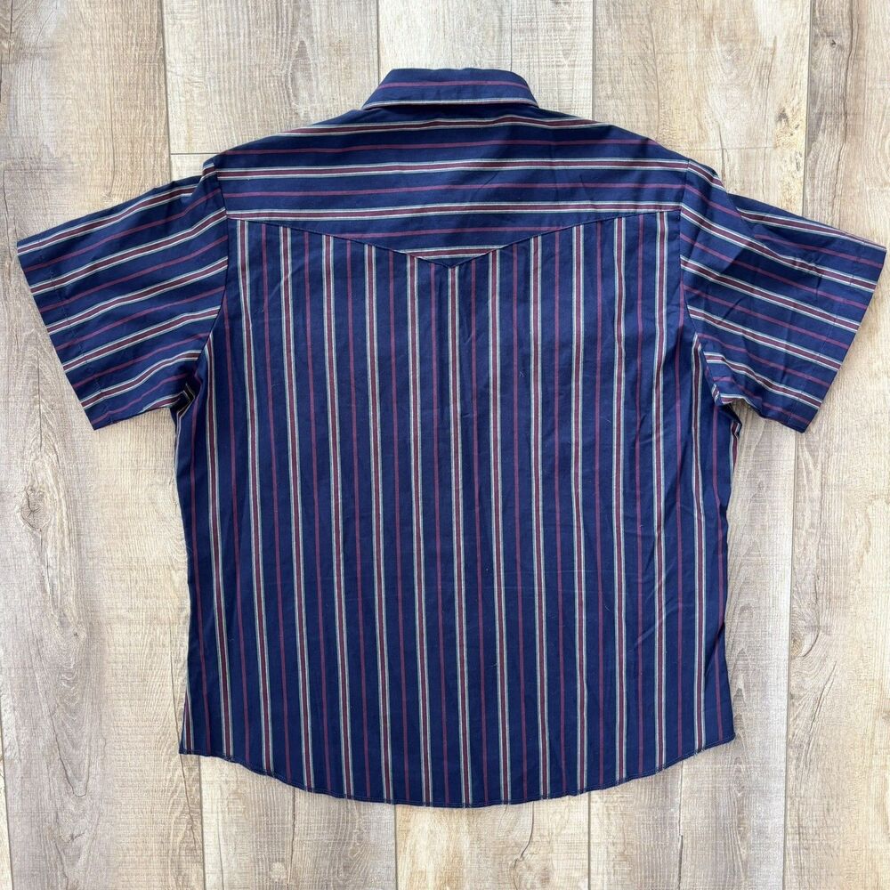 Wrangler Mens Pearl Snap Western Shirt Sz XL Rodeo Cowboy Ranch Festival Stripe - Picture 6 of 10